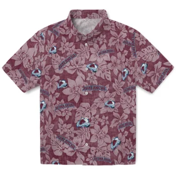 colorado avalanche hibiscus oasis burgundy hawaiian shirts best selling