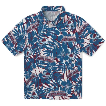 colorado avalanche hibiscus overlay hawaiian shirts best selling
