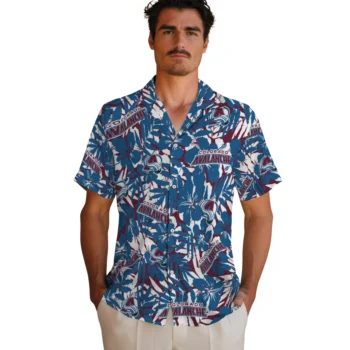 colorado avalanche hibiscus overlay hawaiian shirts fashion forward