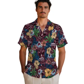 colorado avalanche tiki jungle burgundy hawaiian shirts fashion forward