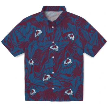 colorado avalanche monstera layer burgundy hawaiian shirts best selling