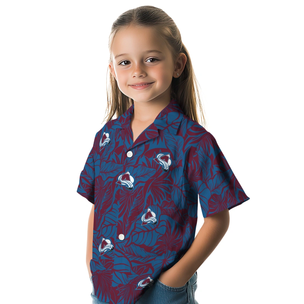 Colorado Avalanche Hawaiian Shirt - Monstera Layer colorado avalanche monstera layer burgundy hawaiian shirts premium grade