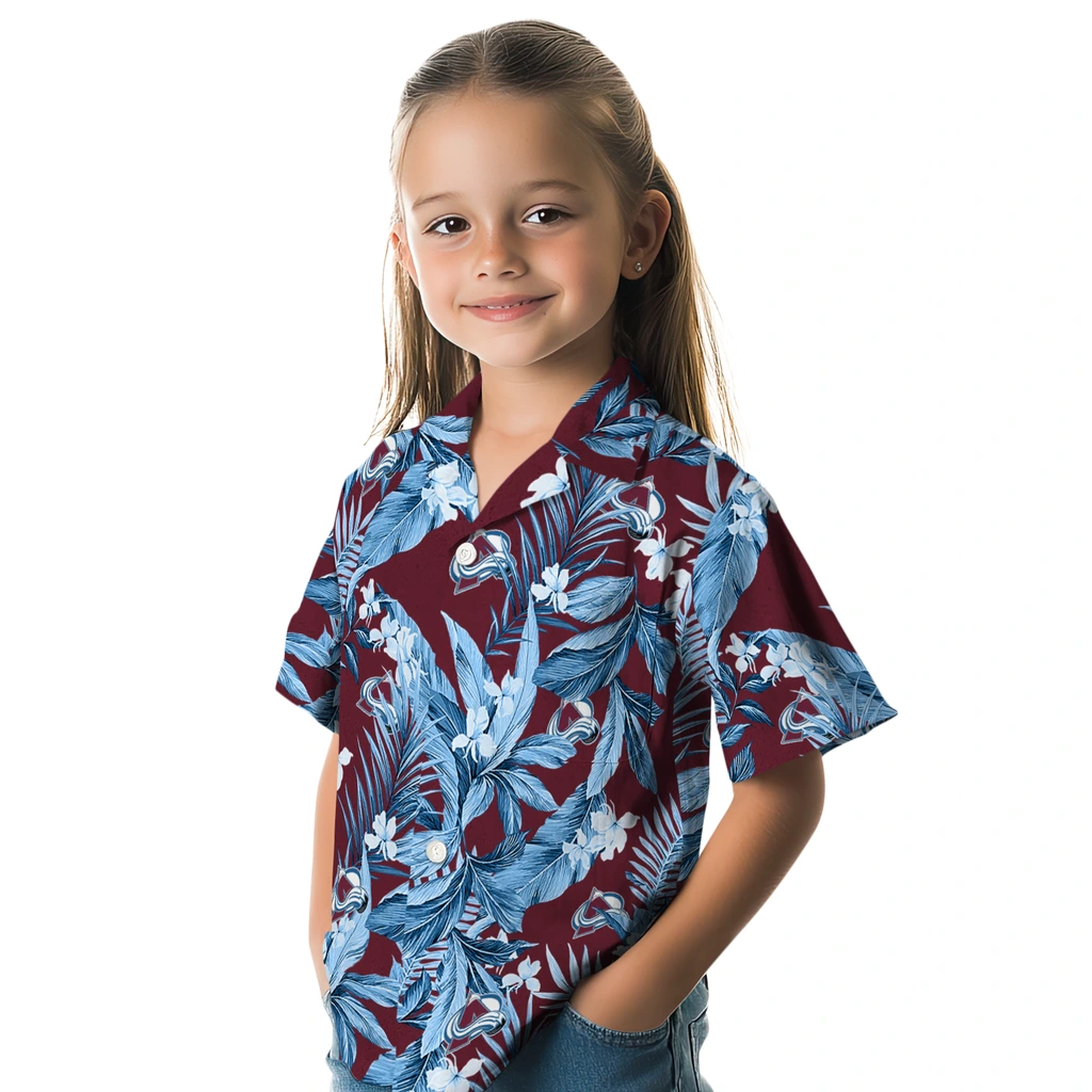 Colorado Avalanche Hawaiian Shirt - Palm Leaves colorado avalanche palm leaves burgundy hawaiian shirts premium grade