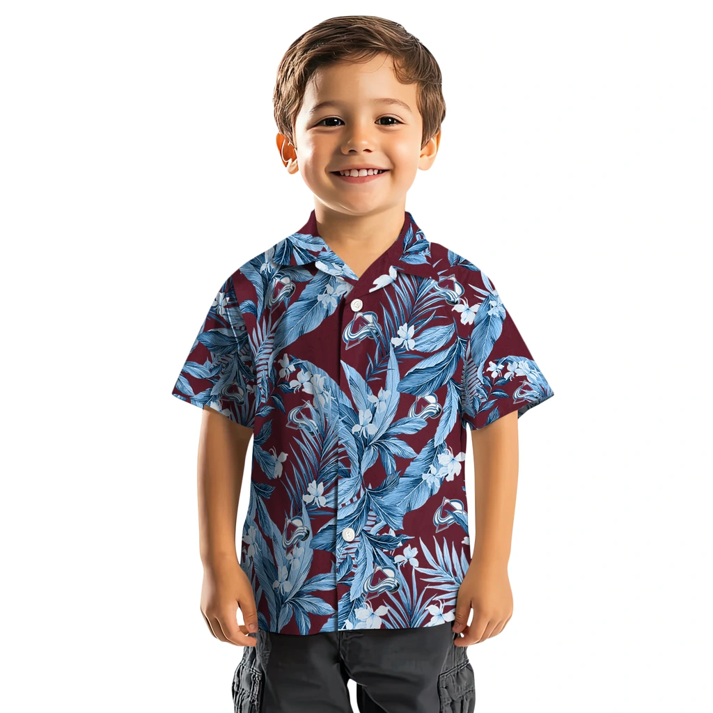 Colorado Avalanche Hawaiian Shirt - Palm Leaves colorado avalanche palm leaves burgundy hawaiian shirts top rated