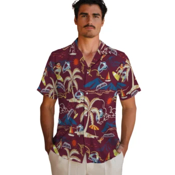 colorado avalanche palm tree island burgundy hawaiian shirts fashion forward