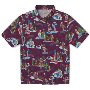 colorado avalanche simpsons christmas burgundy hawaiian shirts best selling