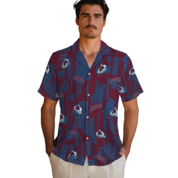 colorado avalanche turtle lines burgundy hawaiian shirts fashion forward