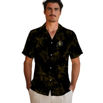 colorado buffaloes bamboo branches gold black hawaiian shirts fashion forward
