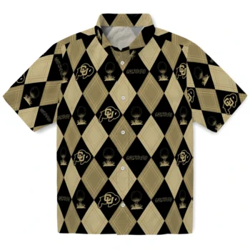 colorado buffaloes balloon plaid gold hawaiian shirts best selling