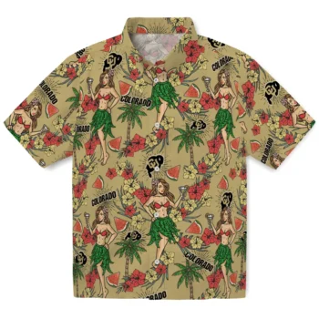 colorado buffaloes hawaiian girls design gold hawaiian shirts best selling