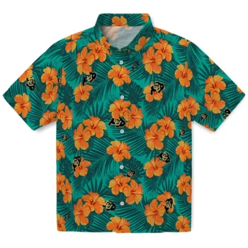 colorado buffaloes hibiscus escape green hawaiian shirts best selling