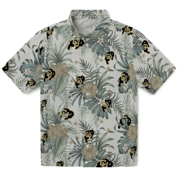 colorado buffaloes hibiscus designs beige hawaiian shirts best selling