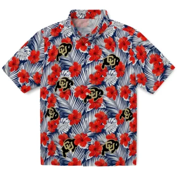 colorado buffaloes hibiscus fiesta red royal blue hawaiian shirts best selling