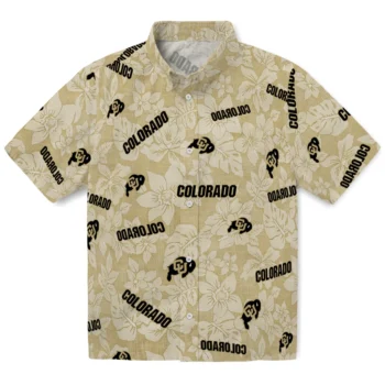 colorado buffaloes hibiscus oasis gold hawaiian shirts best selling