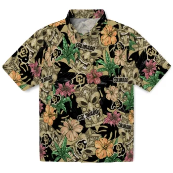colorado buffaloes tiki jungle gold hawaiian shirts best selling