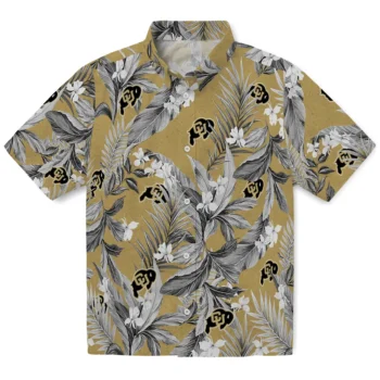 colorado buffaloes palm leaves gold hawaiian shirts best selling