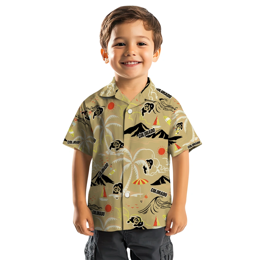 Colorado Buffaloes Hawaiian Shirt - Palm Tree Island colorado buffaloes palm tree island gold hawaiian shirts top rated