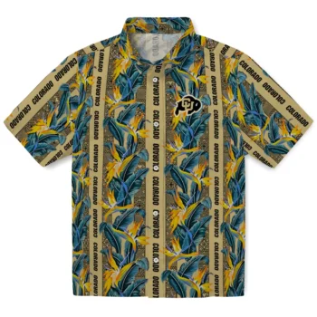 colorado buffaloes paradise vines gold hawaiian shirts best selling