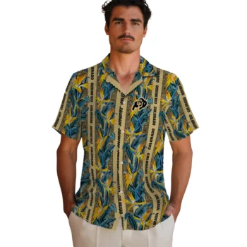 colorado buffaloes paradise vines gold hawaiian shirts fashion forward