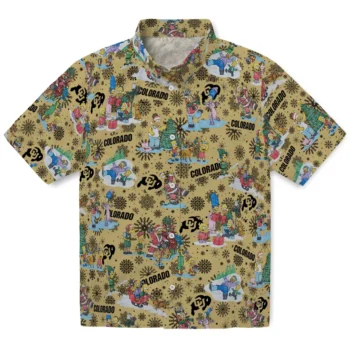 colorado buffaloes simpsons christmas gold hawaiian shirts best selling