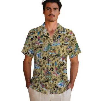 colorado buffaloes simpsons christmas gold hawaiian shirts fashion forward