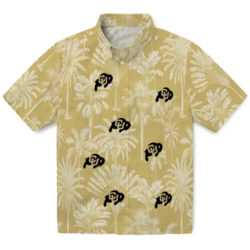 colorado buffaloes palm shadows gold hawaiian shirts best selling