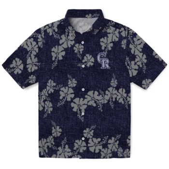 colorado rockies hibiscus petals blue hawaiian shirts best selling