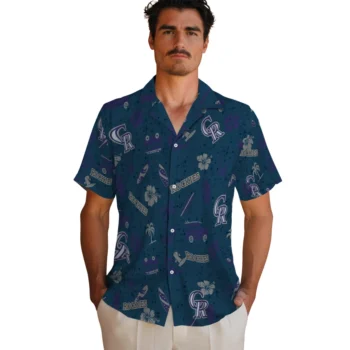 colorado rockies beach vibe navy hawaiian shirts fashion forward