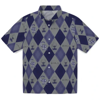 colorado rockies balloon plaid blue hawaiian shirts best selling