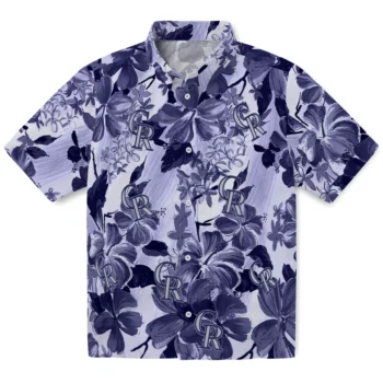 colorado rockies hibiscus arrangement blue hawaiian shirts best selling