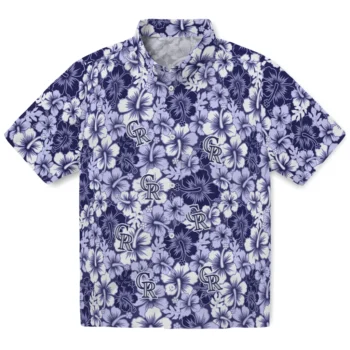 colorado rockies hibiscus blooms blue hawaiian shirts best selling