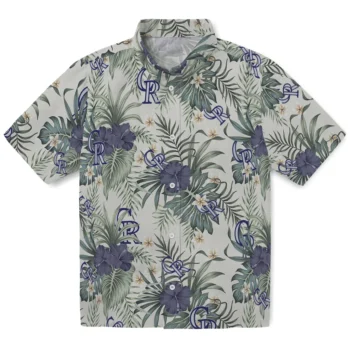 colorado rockies hibiscus designs beige hawaiian shirts best selling