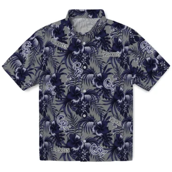 colorado rockies hibiscus exotic blue hawaiian shirts best selling