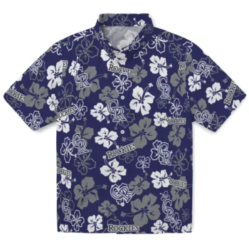 colorado rockies hibiscus bloom blue hawaiian shirts best selling