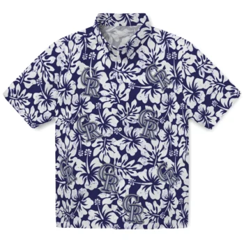 colorado rockies hibiscus motif blue white hawaiian shirts best selling