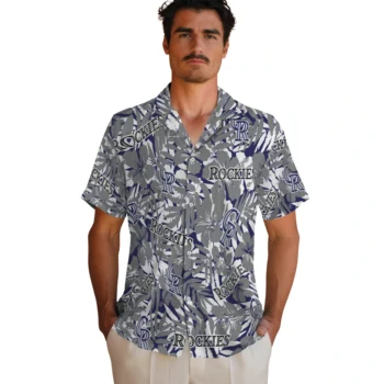 colorado rockies hibiscus overlay hawaiian shirts fashion forward