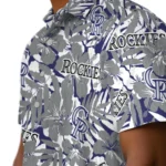 Colorado Rockies Hawaiian Shirt – Hibiscus Overlay
