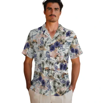 colorado rockies hibiscus seaside white hawaiian shirts fashion forward