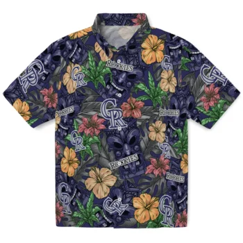 colorado rockies tiki jungle blue hawaiian shirts best selling