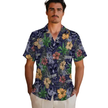 colorado rockies tiki jungle blue hawaiian shirts fashion forward