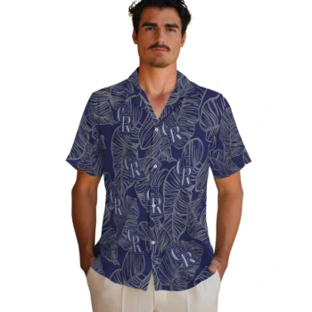 colorado rockies leaf outline blue hawaiian shirts fashion forward