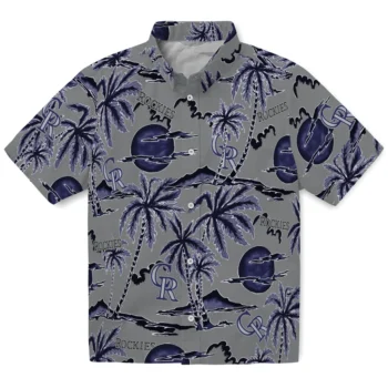 colorado rockies palm sunset hawaiian shirts best selling