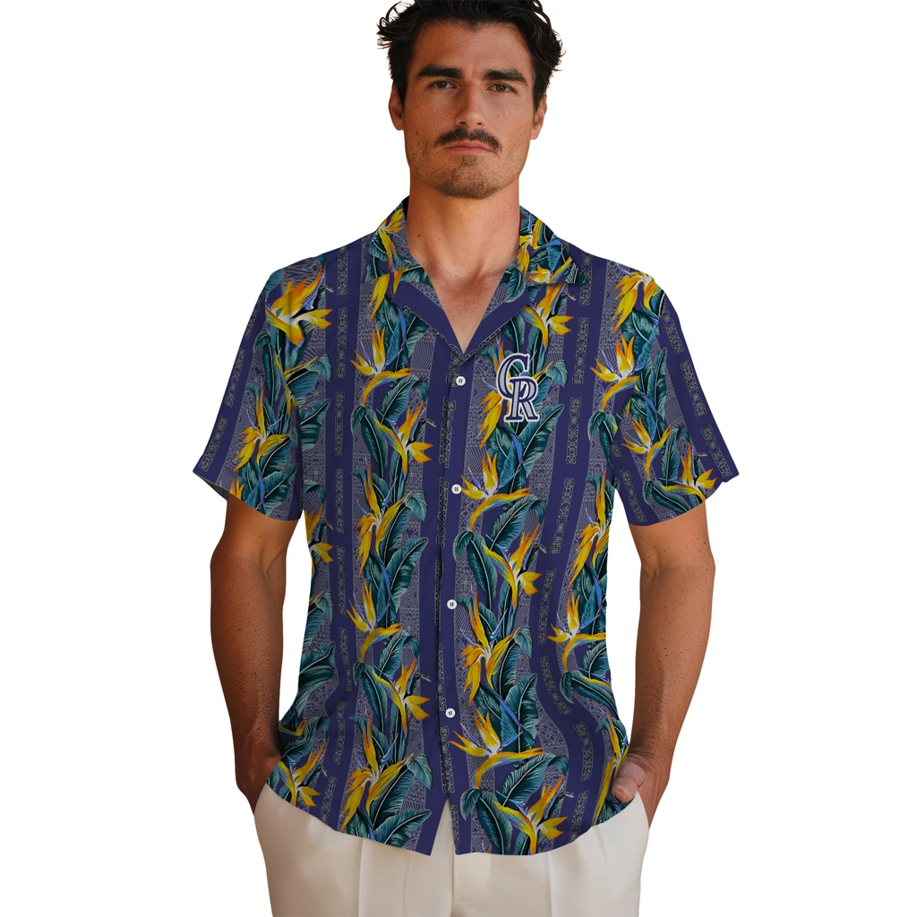 Colorado Rockies Hawaiian Shirt - Paradise Vines colorado rockies paradise vines blue hawaiian shirts fashion forward