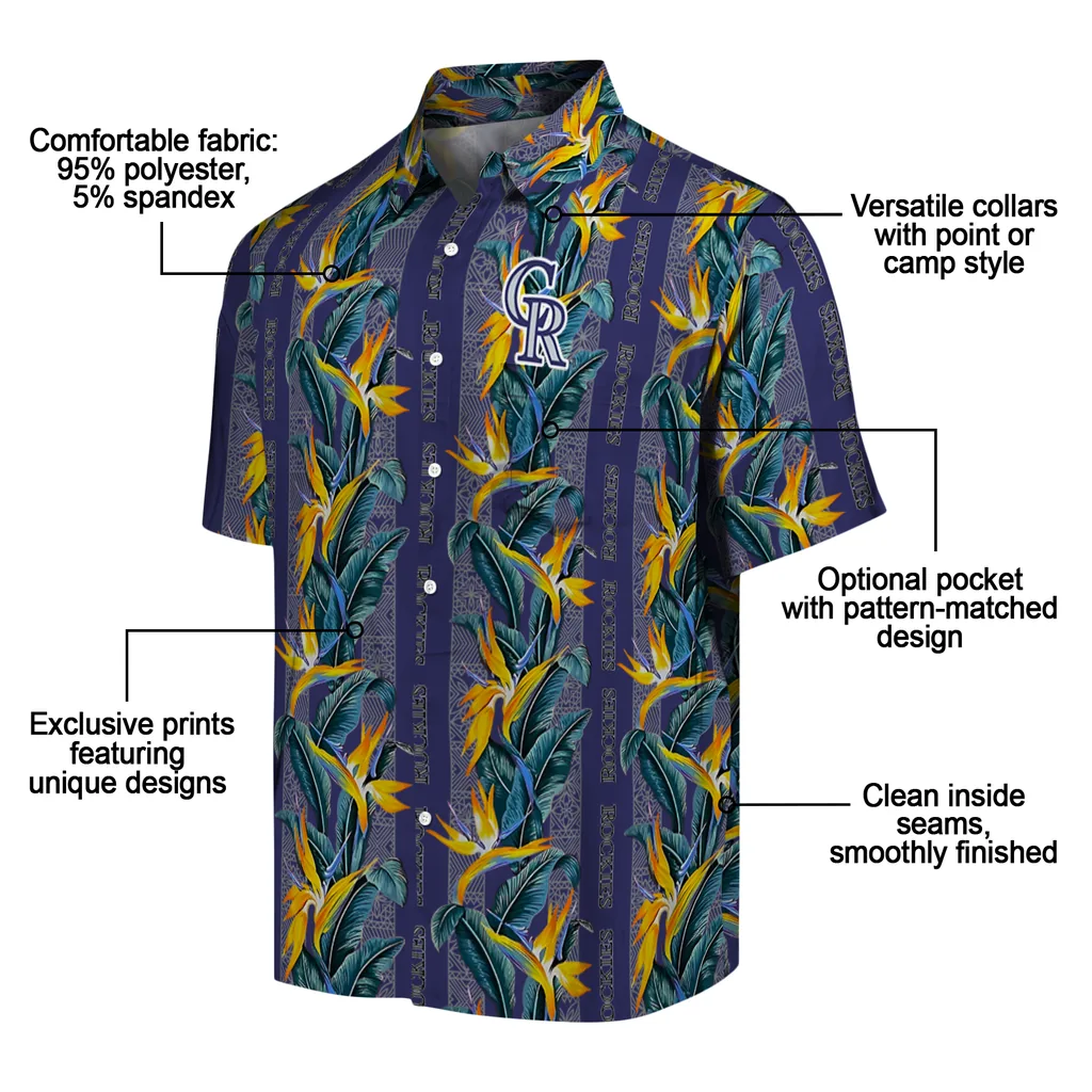 Colorado Rockies Hawaiian Shirt - Paradise Vines colorado rockies paradise vines blue hawaiian shirts new arrival