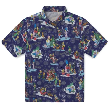 colorado rockies simpsons christmas blue hawaiian shirts best selling