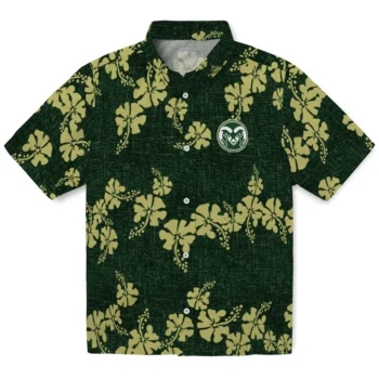 colorado state rams hibiscus petals green hawaiian shirts best selling