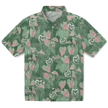 colorado state rams anthurium overlay green hawaiian shirts best selling