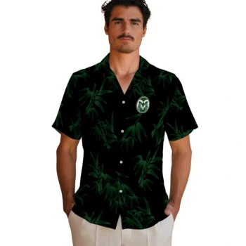 colorado state rams bamboo branches green black hawaiian shirts fashion forward