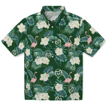 colorado state rams flamingo palms green hawaiian shirts best selling