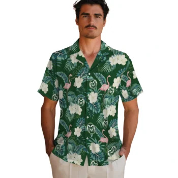 colorado state rams flamingo palms green hawaiian shirts fashion forward